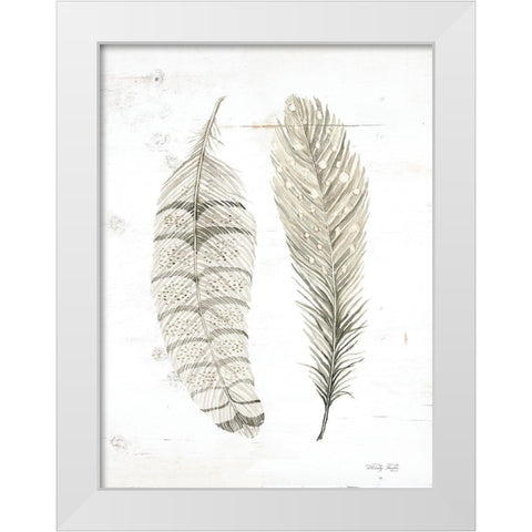 Feather I White Modern Wood Framed Art Print by Jacobs, Cindy