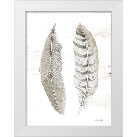 Feather II White Modern Wood Framed Art Print by Jacobs, Cindy