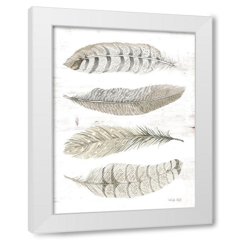 Feather Quad White Modern Wood Framed Art Print by Jacobs, Cindy