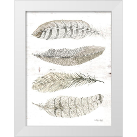 Feather Quad White Modern Wood Framed Art Print by Jacobs, Cindy