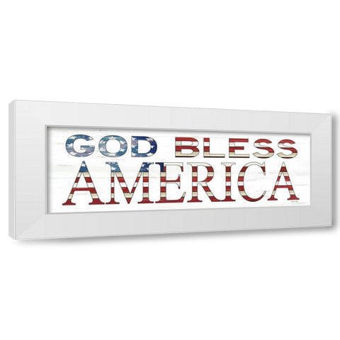God Bless America    White Modern Wood Framed Art Print by Jacobs, Cindy