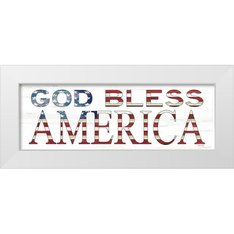 God Bless America    White Modern Wood Framed Art Print by Jacobs, Cindy