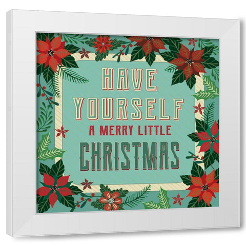 Nostalgic Merry Little Christmas White Modern Wood Framed Art Print by Jacobs, Cindy