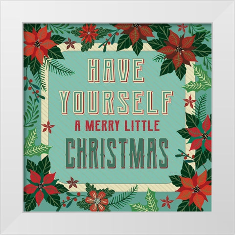 Nostalgic Merry Little Christmas White Modern Wood Framed Art Print by Jacobs, Cindy
