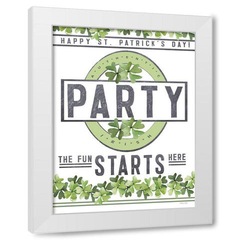 St. Patricks Day Party I White Modern Wood Framed Art Print by Jacobs, Cindy