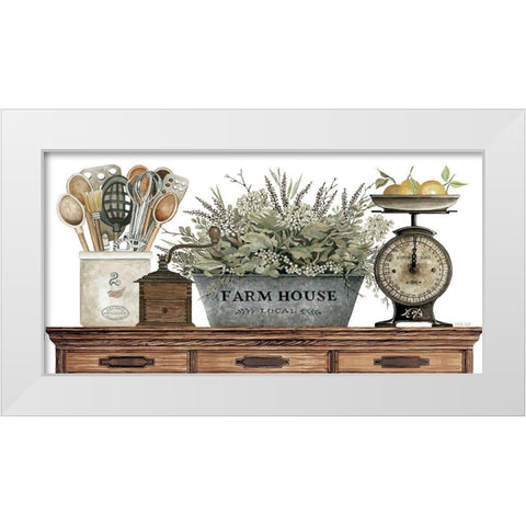 Farm House Kitchen White Modern Wood Framed Art Print by Jacobs, Cindy