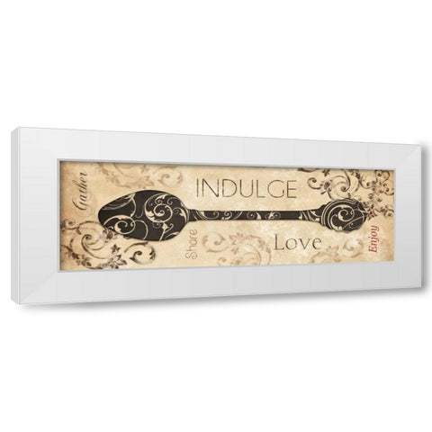 Indulge White Modern Wood Framed Art Print by Dee Dee