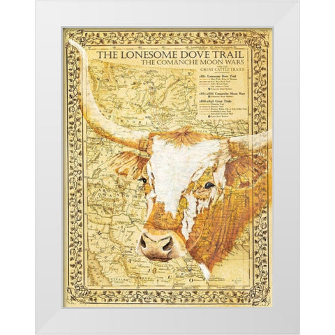Lonesome Dove Trail White Modern Wood Framed Art Print by Fifer, Diane