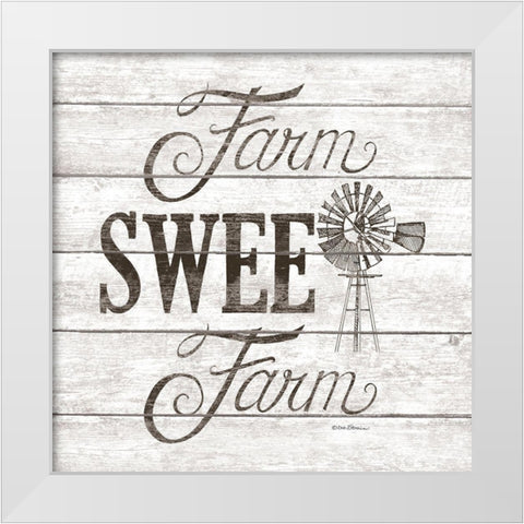 Farm Sweet Farm White Modern Wood Framed Art Print by Strain, Deb