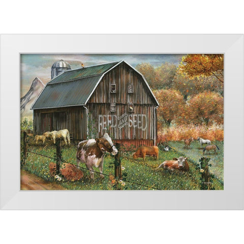 Feed and Seed Farm White Modern Wood Framed Art Print by Wargo, Ed