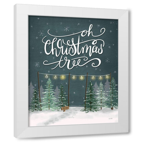 Oh Christmas Tree White Modern Wood Framed Art Print by House Fenway