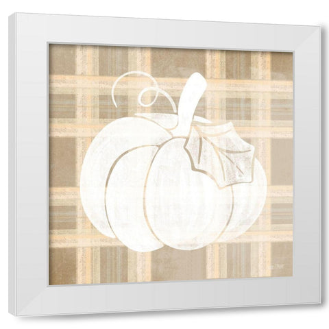 Plaid Pumpkin II White Modern Wood Framed Art Print by House Fenway