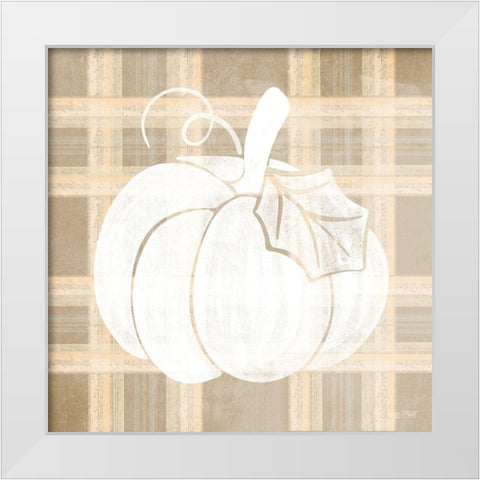 Plaid Pumpkin II White Modern Wood Framed Art Print by House Fenway