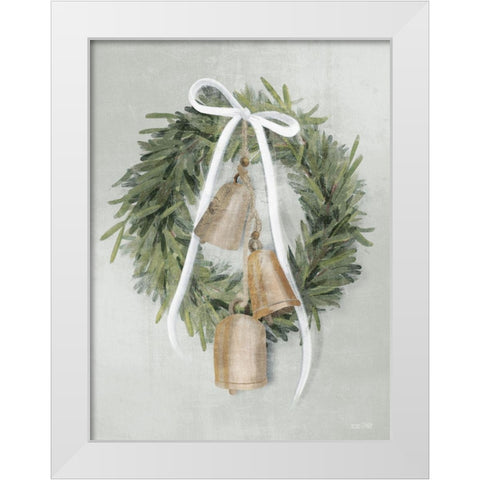 Farmhouse Wreath White Modern Wood Framed Art Print by House Fenway