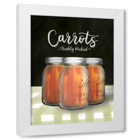 Farm Fresh Carrots White Modern Wood Framed Art Print by House Fenway