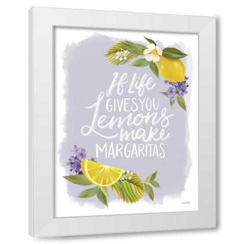 Lemon Margarita White Modern Wood Framed Art Print by House Fenway
