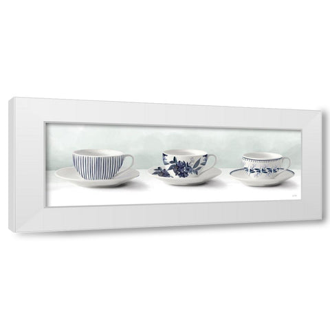 Tea Time White Modern Wood Framed Art Print by House Fenway