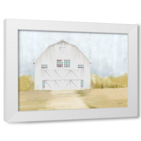 Autumn Barn    White Modern Wood Framed Art Print by House Fenway