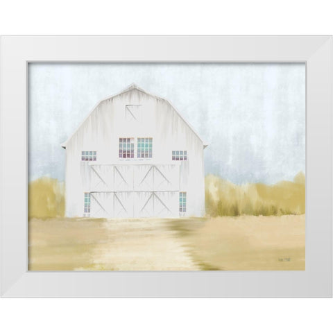 Autumn Barn    White Modern Wood Framed Art Print by House Fenway