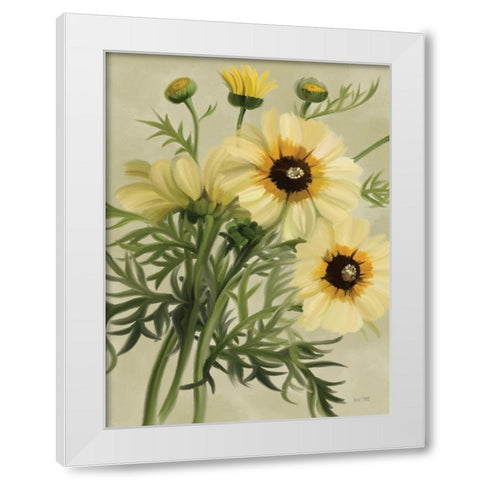 Moody Daisies White Modern Wood Framed Art Print by House Fenway