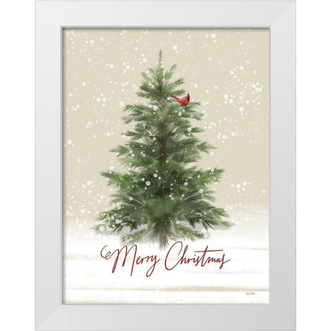 Woodland Merry Christmas White Modern Wood Framed Art Print by House Fenway