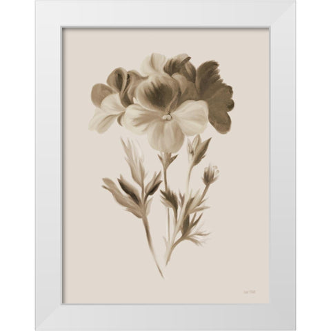 Sepia Botanical I White Modern Wood Framed Art Print by House Fenway