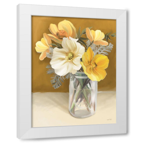 Butterscotch Bunch White Modern Wood Framed Art Print by House Fenway