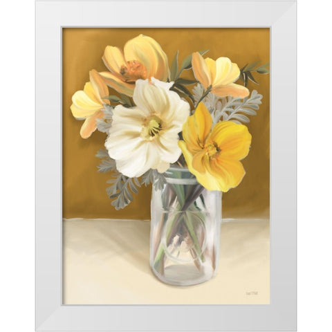Butterscotch Bunch White Modern Wood Framed Art Print by House Fenway