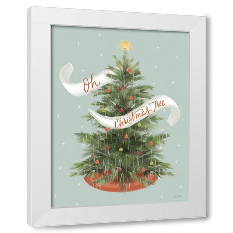 Oh Christmas Tree White Modern Wood Framed Art Print by House Fenway