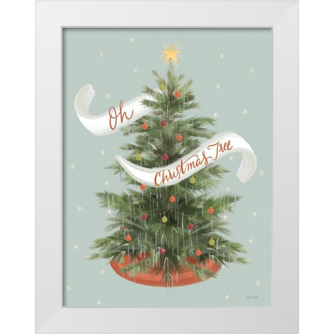 Oh Christmas Tree White Modern Wood Framed Art Print by House Fenway