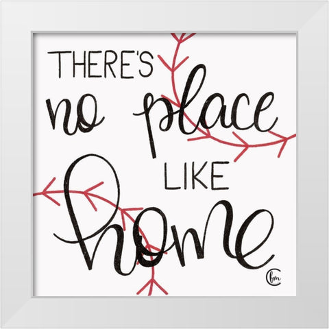 No Place Like Home Plate White Modern Wood Framed Art Print by Fearfully Made Creations