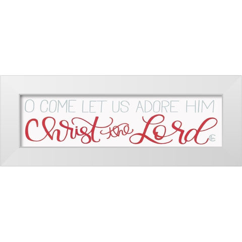 Let Us Adore Him White Modern Wood Framed Art Print by Fearfully Made Creations