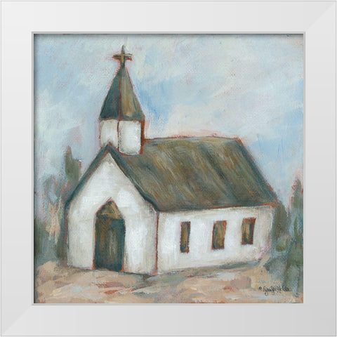 Chapel on the Hill White Modern Wood Framed Art Print by Holden, Jennifer