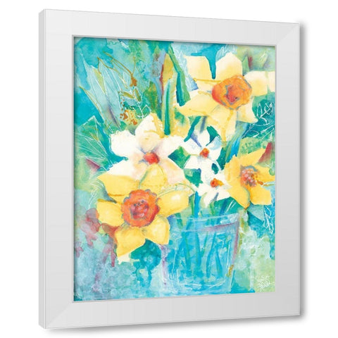 Spring Bouquet White Modern Wood Framed Art Print by Holden, Jennifer