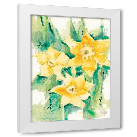 First Blooms White Modern Wood Framed Art Print by Holden, Jennifer