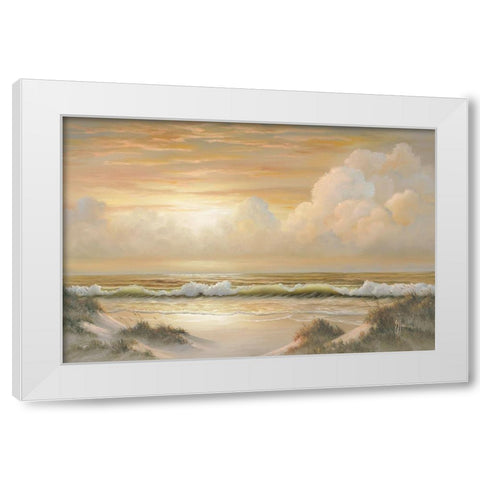 Dusk White Modern Wood Framed Art Print by Jaxn Blvd.