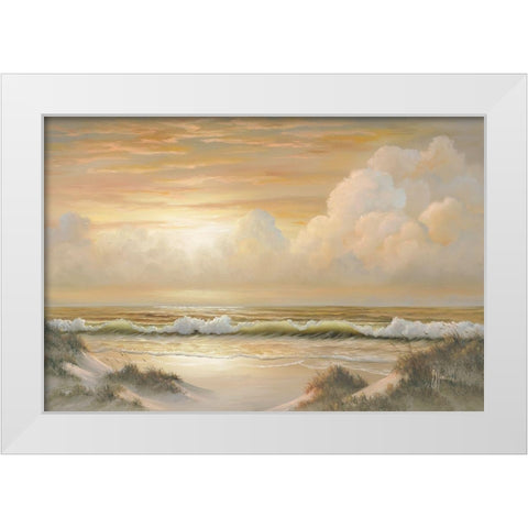 Dusk White Modern Wood Framed Art Print by Jaxn Blvd.