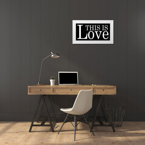 This is Love White Modern Wood Framed Art Print by Jaxn Blvd.