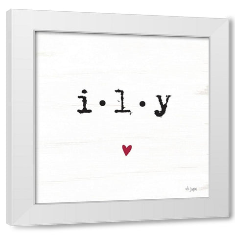 i-l-y White Modern Wood Framed Art Print by Jaxn Blvd.