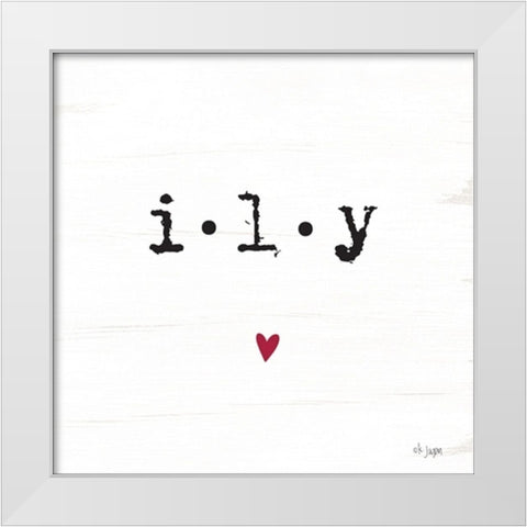 i-l-y White Modern Wood Framed Art Print by Jaxn Blvd.