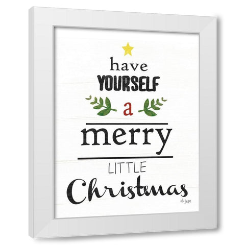 Merry Little Christmas White Modern Wood Framed Art Print by Jaxn Blvd.