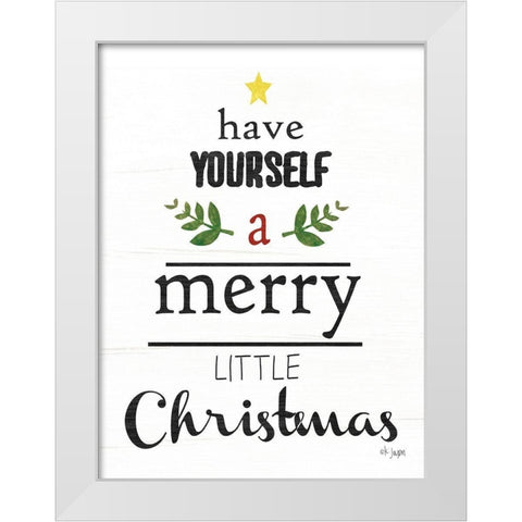 Merry Little Christmas White Modern Wood Framed Art Print by Jaxn Blvd.