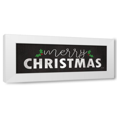 Merry Christmas White Modern Wood Framed Art Print by Jaxn Blvd.