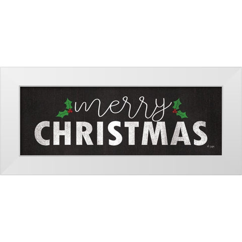 Merry Christmas White Modern Wood Framed Art Print by Jaxn Blvd.