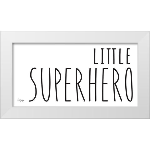 Little Superhero White Modern Wood Framed Art Print by Jaxn Blvd.