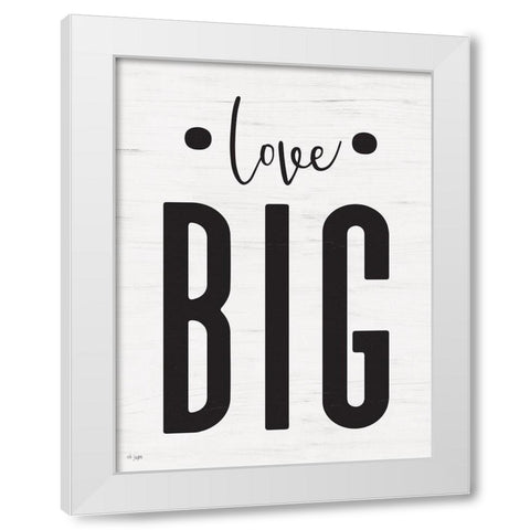 Love Big White Modern Wood Framed Art Print by Jaxn Blvd.