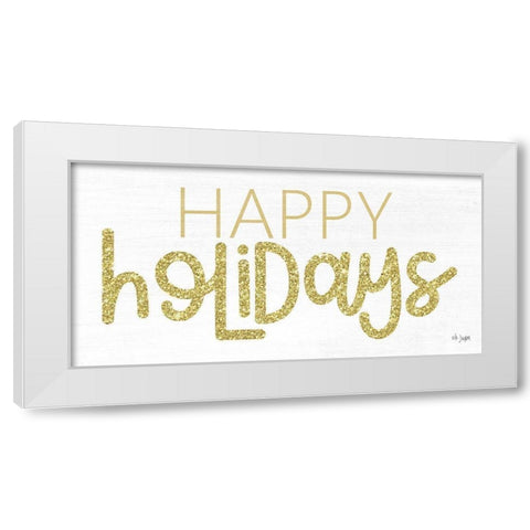 Happy Holidays White Modern Wood Framed Art Print by Jaxn Blvd.