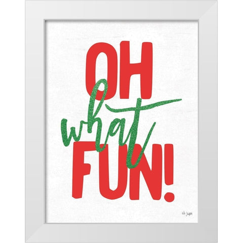 Oh What Fun White Modern Wood Framed Art Print by Jaxn Blvd.