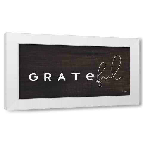 Grateful White Modern Wood Framed Art Print by Jaxn Blvd.