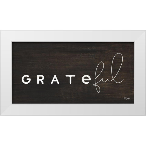 Grateful White Modern Wood Framed Art Print by Jaxn Blvd.